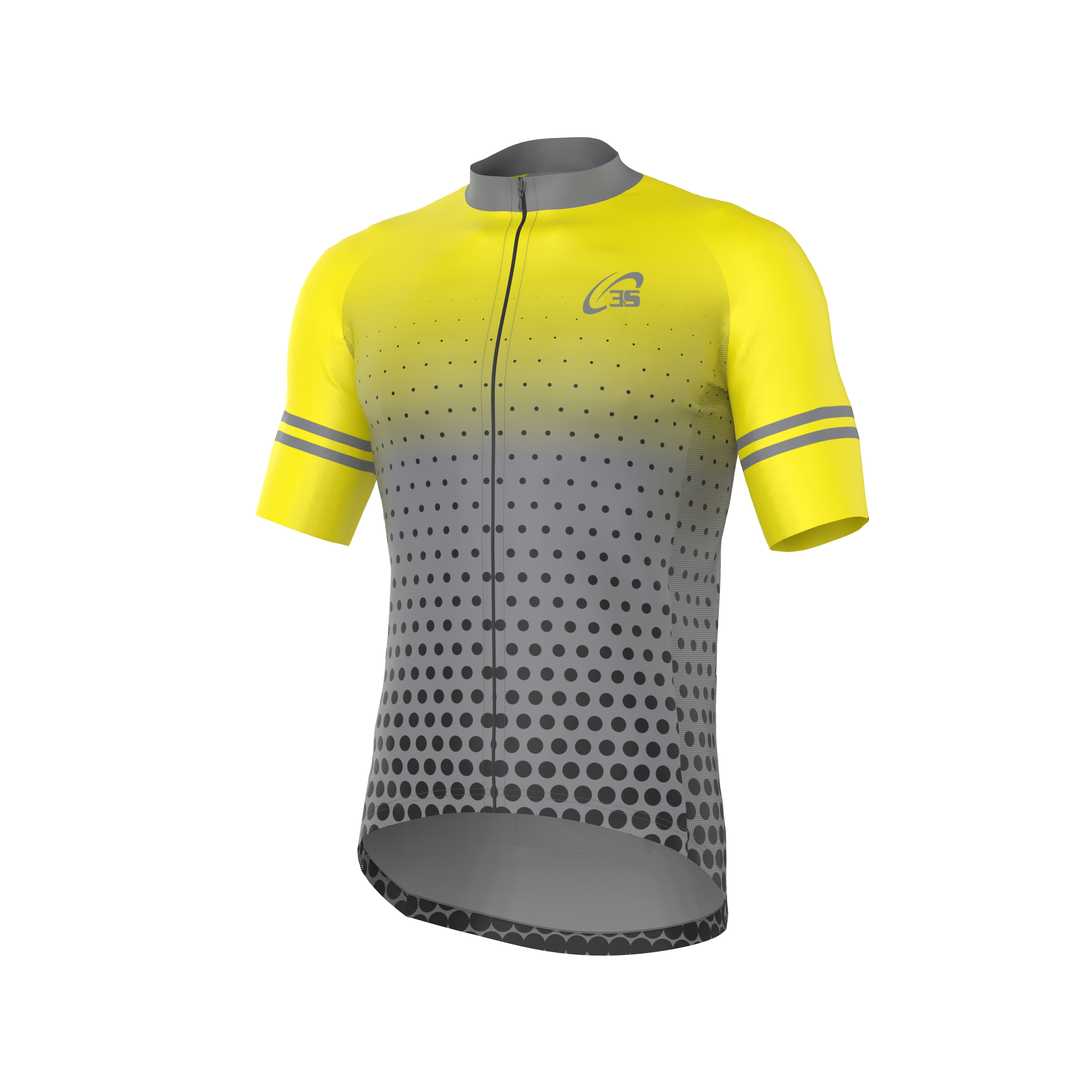Pro Team Cycling Jersey - Neon Yellow & Charcoal